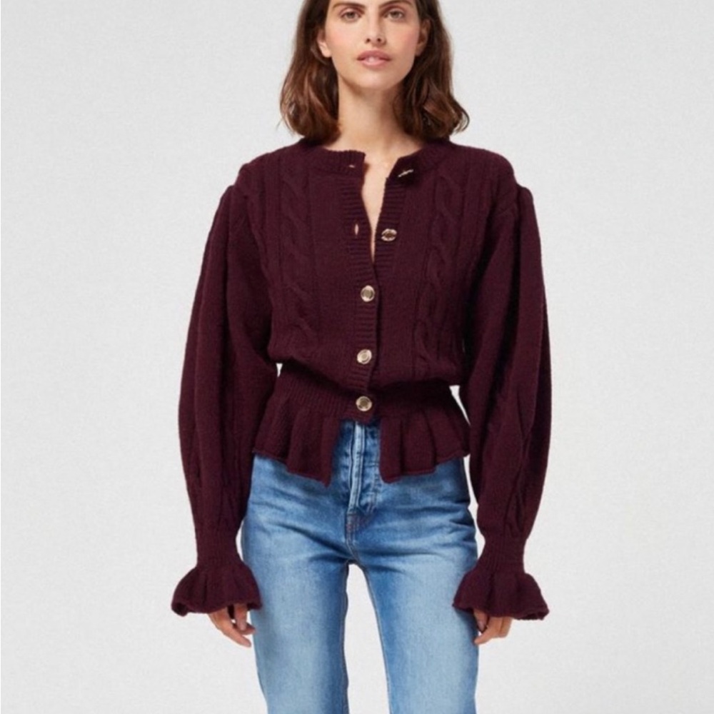 La semaine Audrey cardigan in burgundy